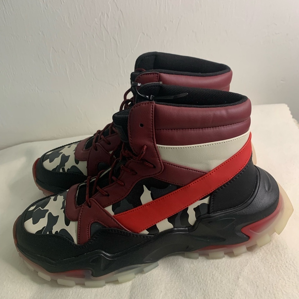 Mazino Wonderstone Sneakers  Fashion Camo Sz 11 Mens High Top  Burgundy 175 - Picture 6 of 15